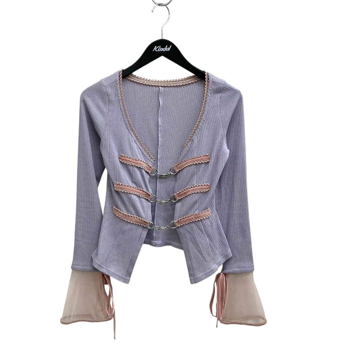 sheer sleeve random rib cardiganカーディガンTD23AW-P058