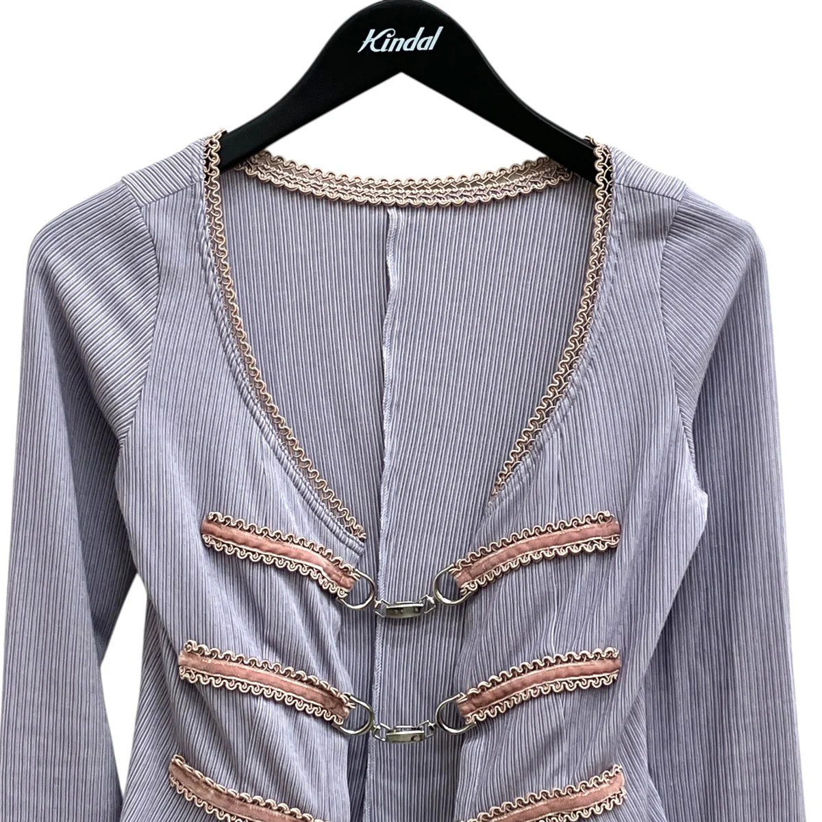 sheer sleeve random rib cardiganカーディガンTD23AW-P058 - Image 3