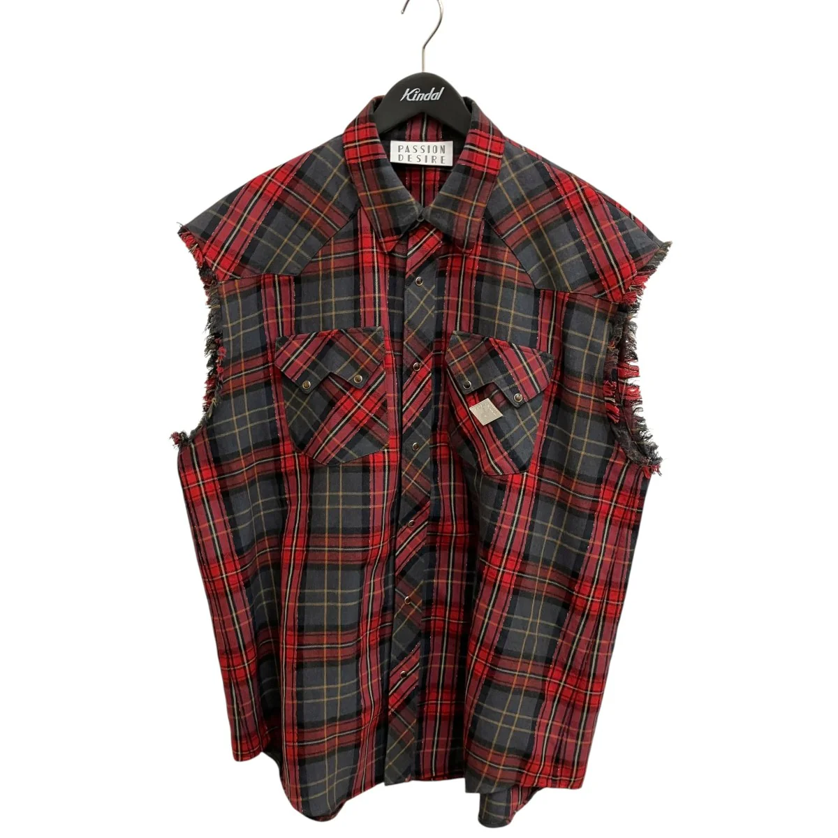 SLEEVELESS CHECK FLANNEL COWBOY SHIRTチェックノースリーブシャツPD23SS01