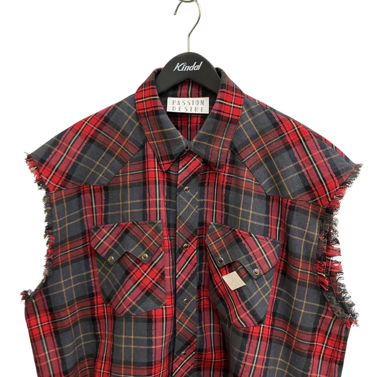 SLEEVELESS CHECK FLANNEL COWBOY SHIRTチェックノースリーブシャツPD23SS01 - Image 3