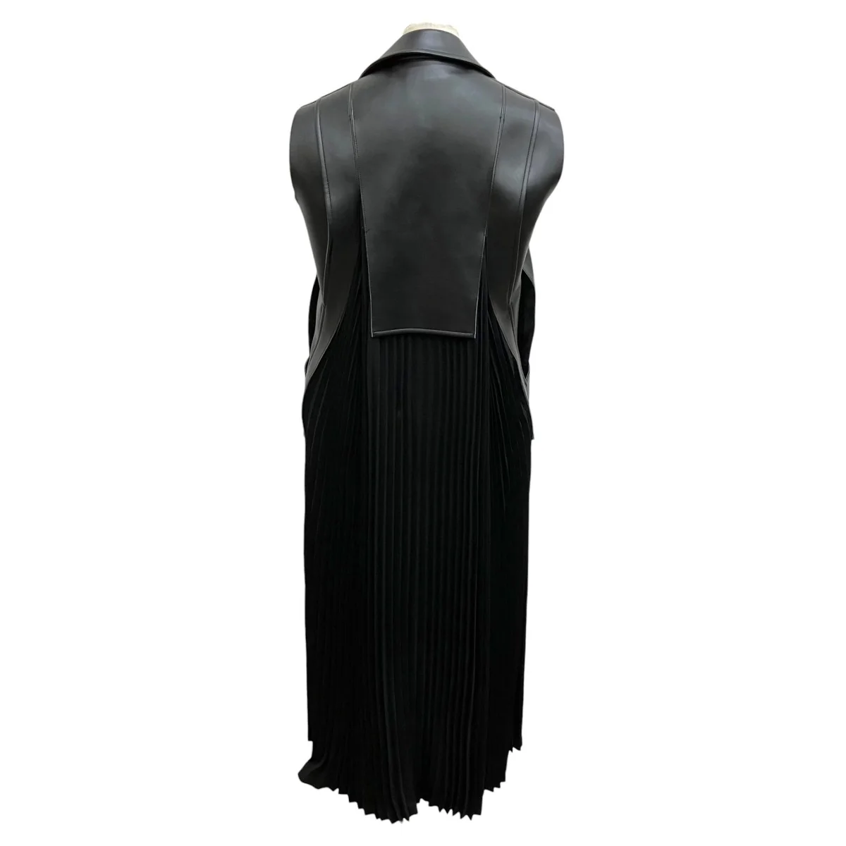 LEATHER JACKET DOCKING DRESS AD2025ノースリーブワンピースJP-O002 - Image 2
