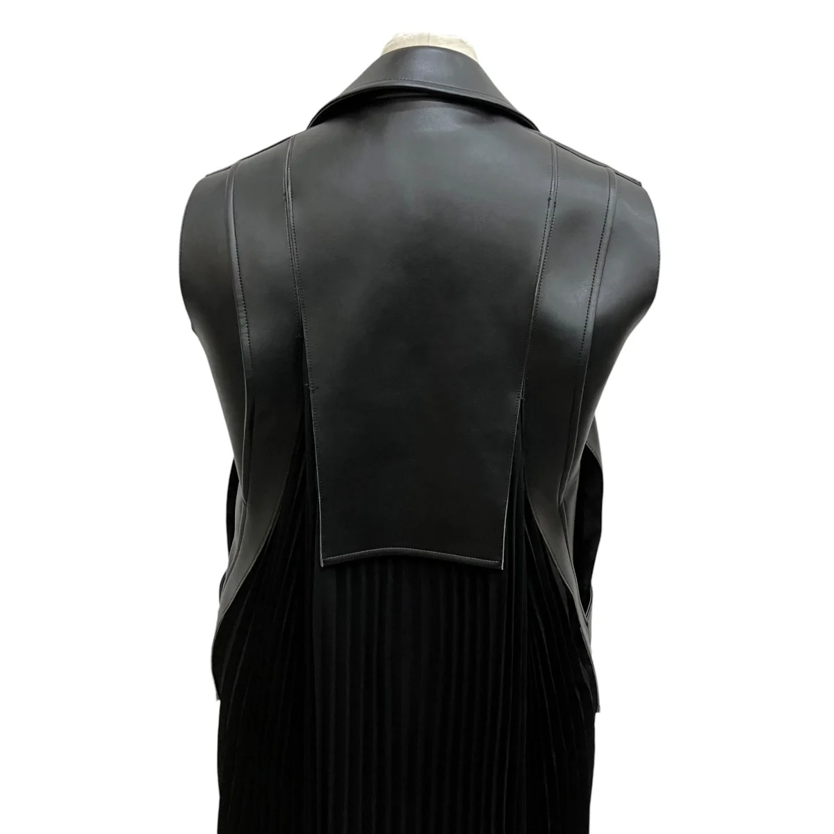 LEATHER JACKET DOCKING DRESS AD2025ノースリーブワンピースJP-O002 - Image 5