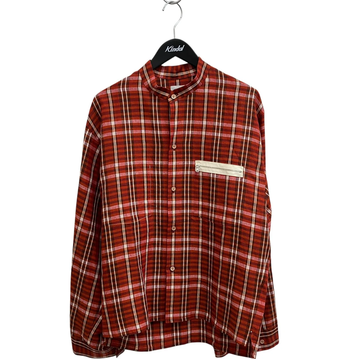 SAFILIN FRENCH LINEN BOMBER SHIRTチェックシャツSUNSEA3113