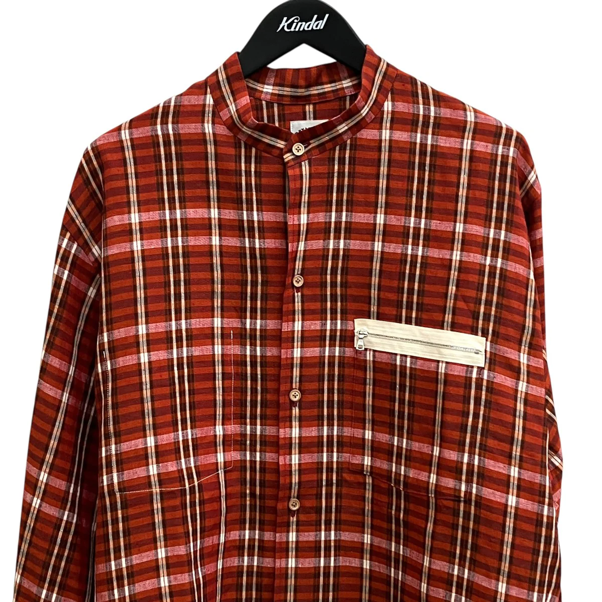 SAFILIN FRENCH LINEN BOMBER SHIRTチェックシャツSUNSEA3113 - Image 3
