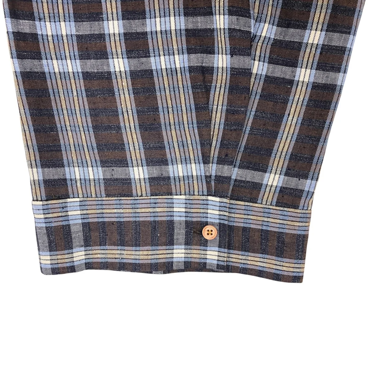 SAFILIN FRENCH LINEN BOMBER SHIRTチェックシャツSUNSEA3113 - Image 6