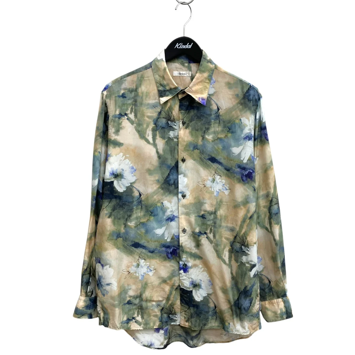 26SSRegular Collar Shirt Flower Print Silk Cupla.ブラウスSHIRT036