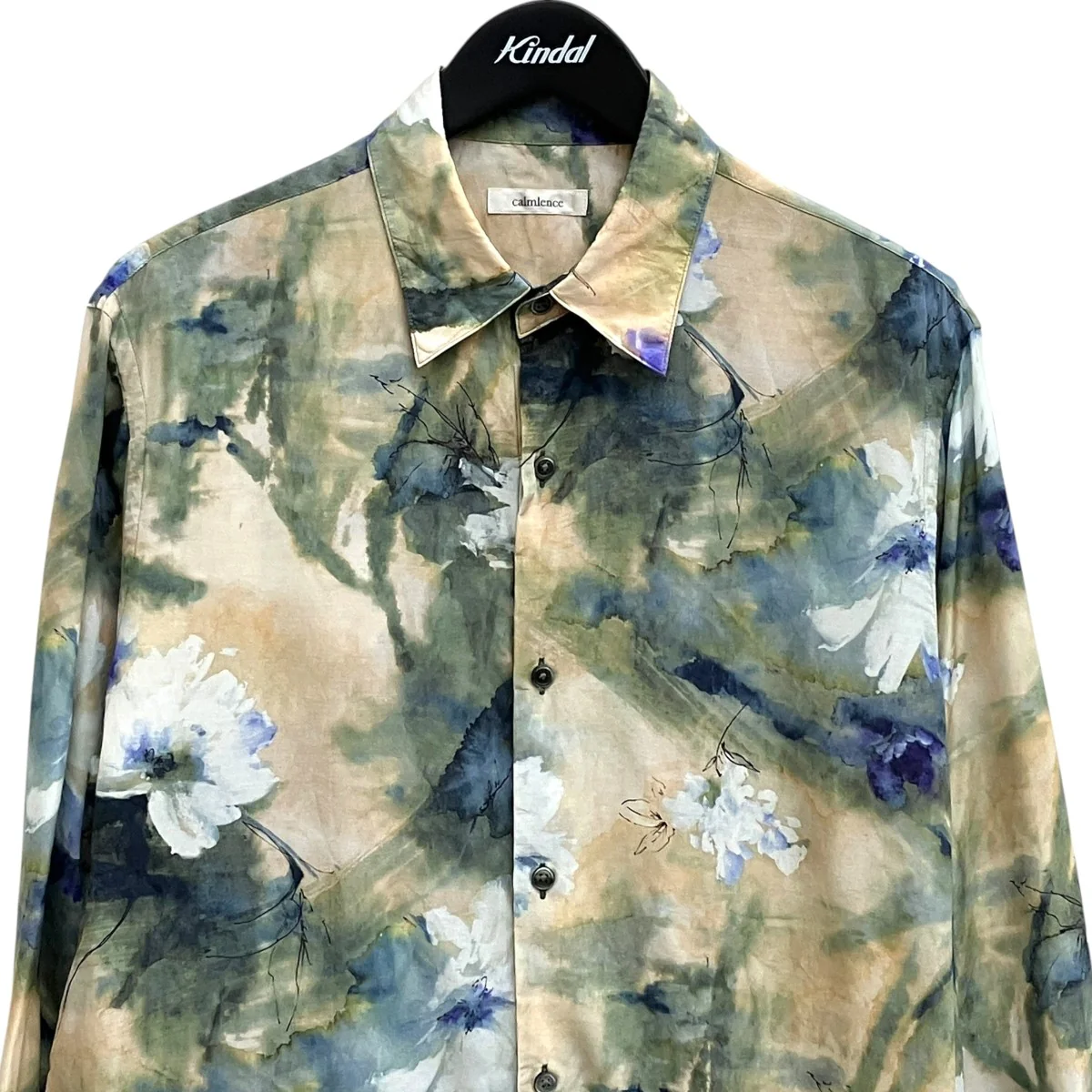 26SSRegular Collar Shirt Flower Print Silk Cupla.ブラウスSHIRT036 - Image 3