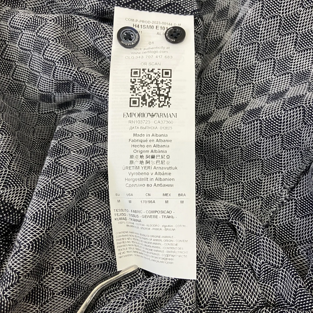 総柄長袖シャツH41SM0 E1014 - Image 5