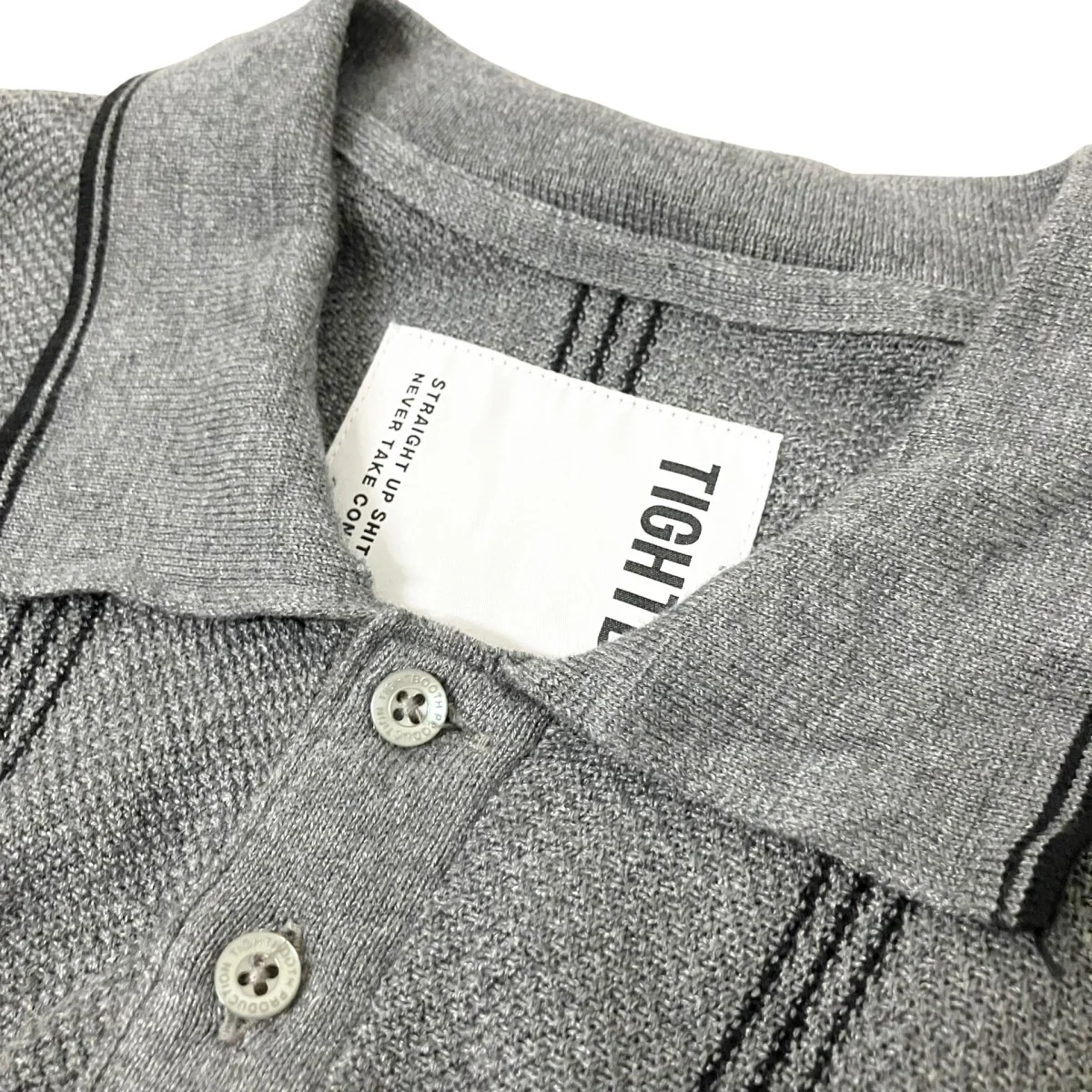 STRIPE KNIT POLO半袖ポロシャツ - Image 3