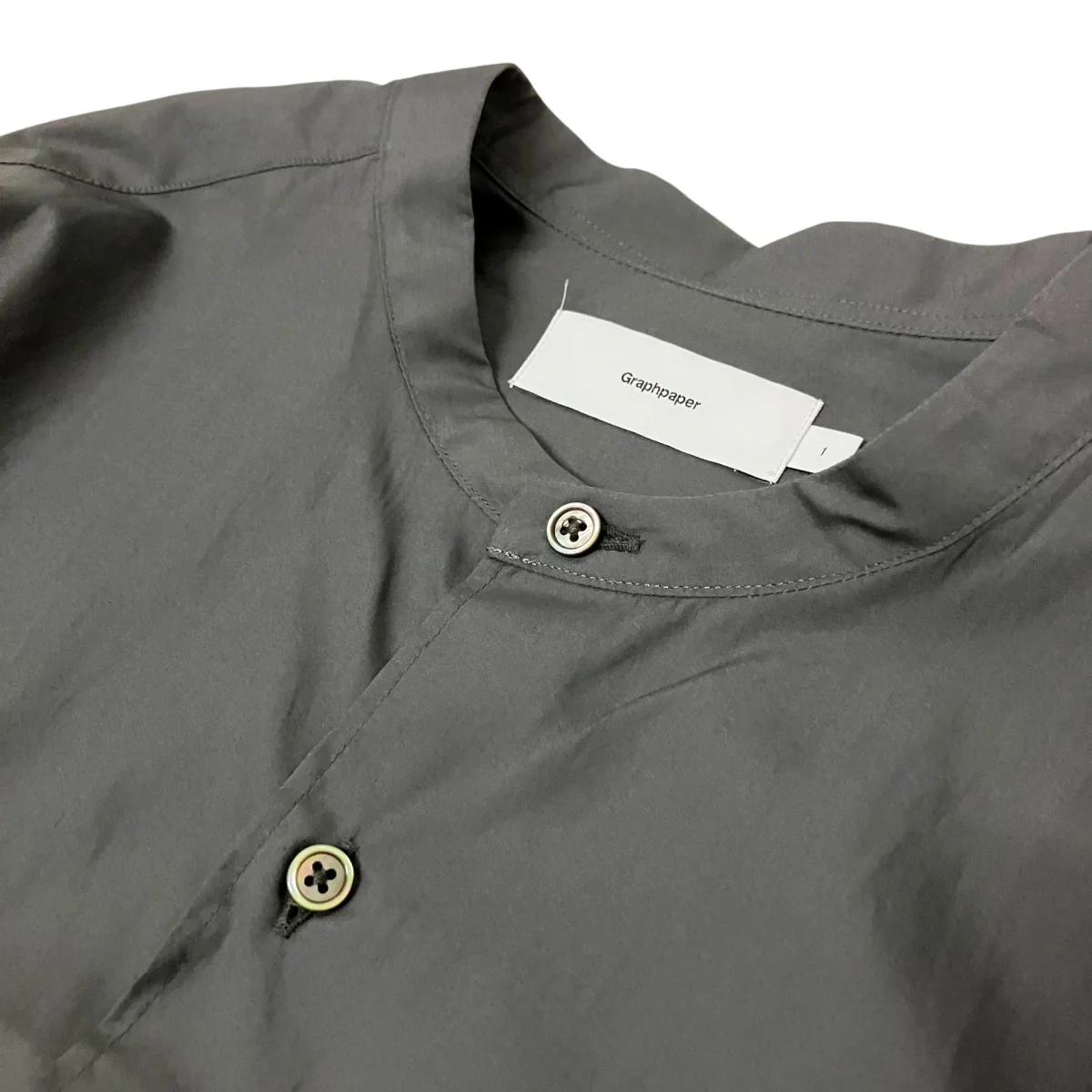 Broad L／S Oversized Band Collar ShirtバンドカラーシャツGM253 50002B - Image 3