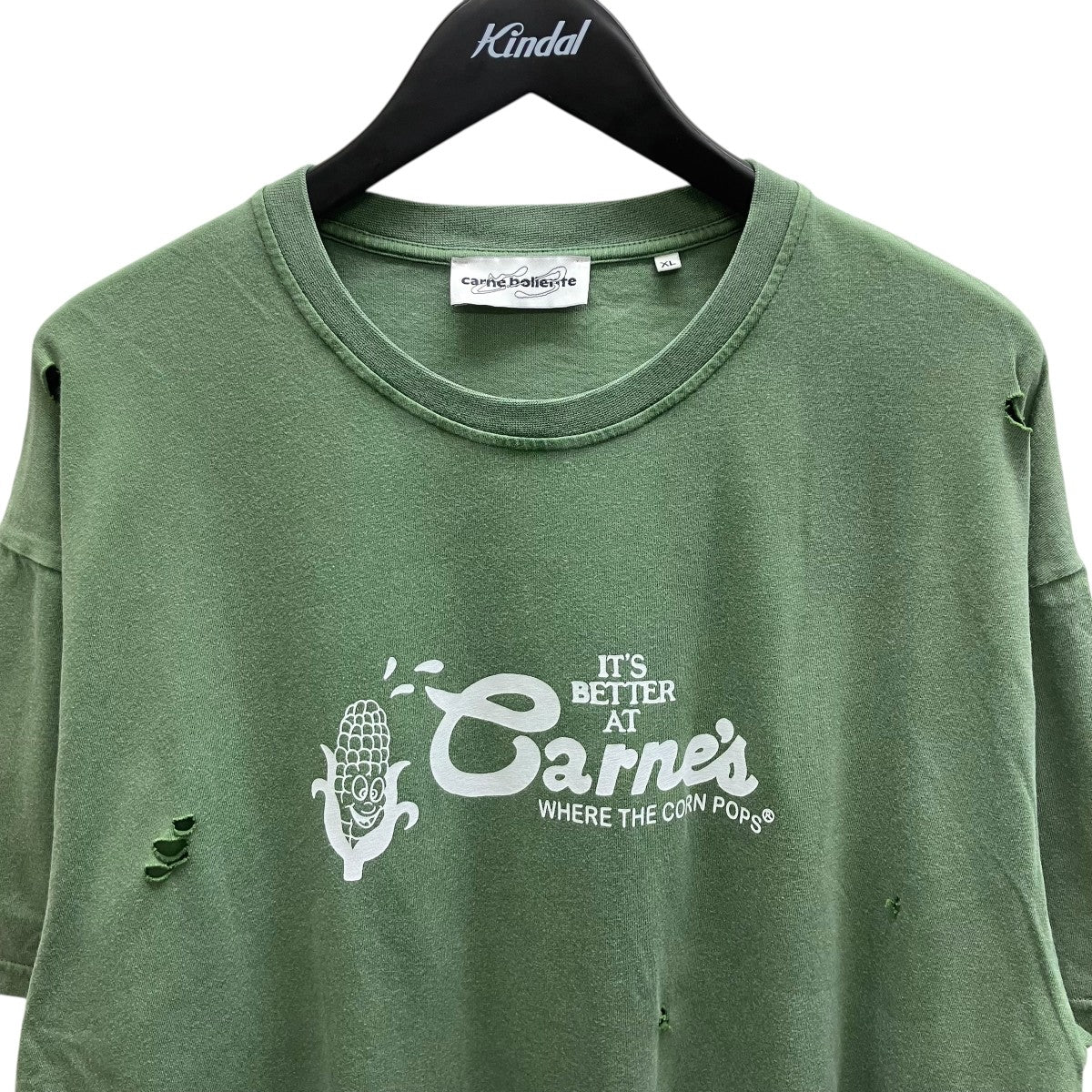 Where the corn Popsダメージ加工プリントTシャツ - Image 2