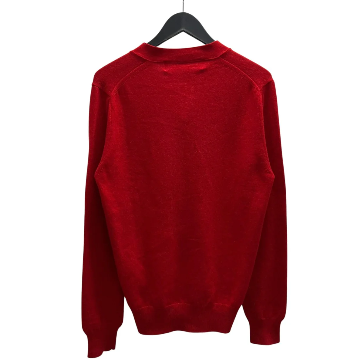 V-Neck Cardigan With Twin Red Medium Emblem Red X Burgundy ニットカーディガン - Image 2