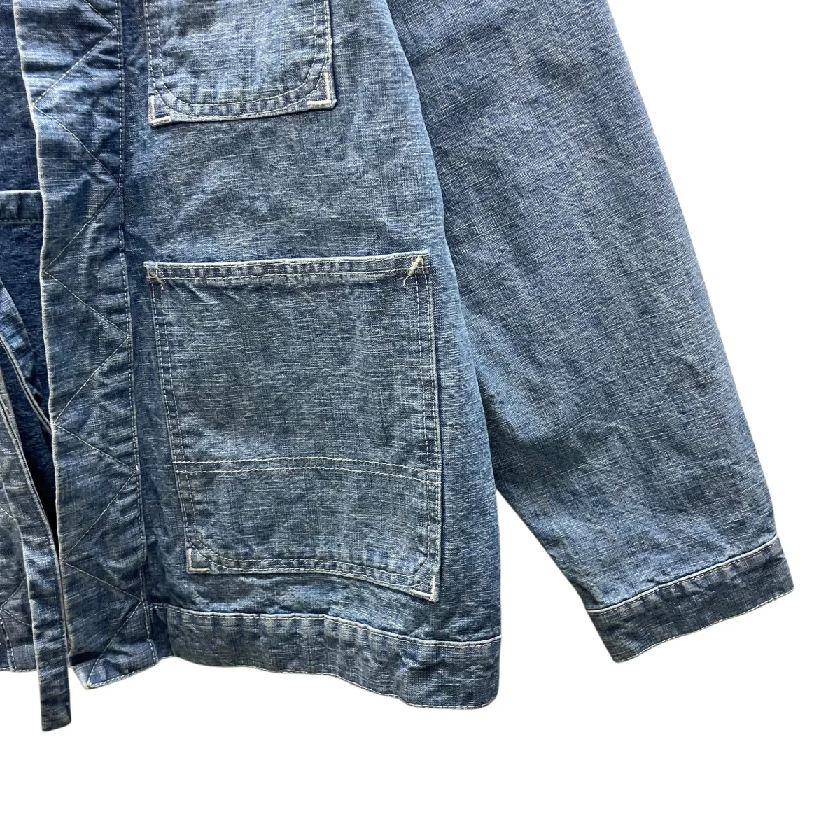 STONE BLEACHED BLUE DENIM KIMONO JACKET キモノデニムジャケット - Image 5