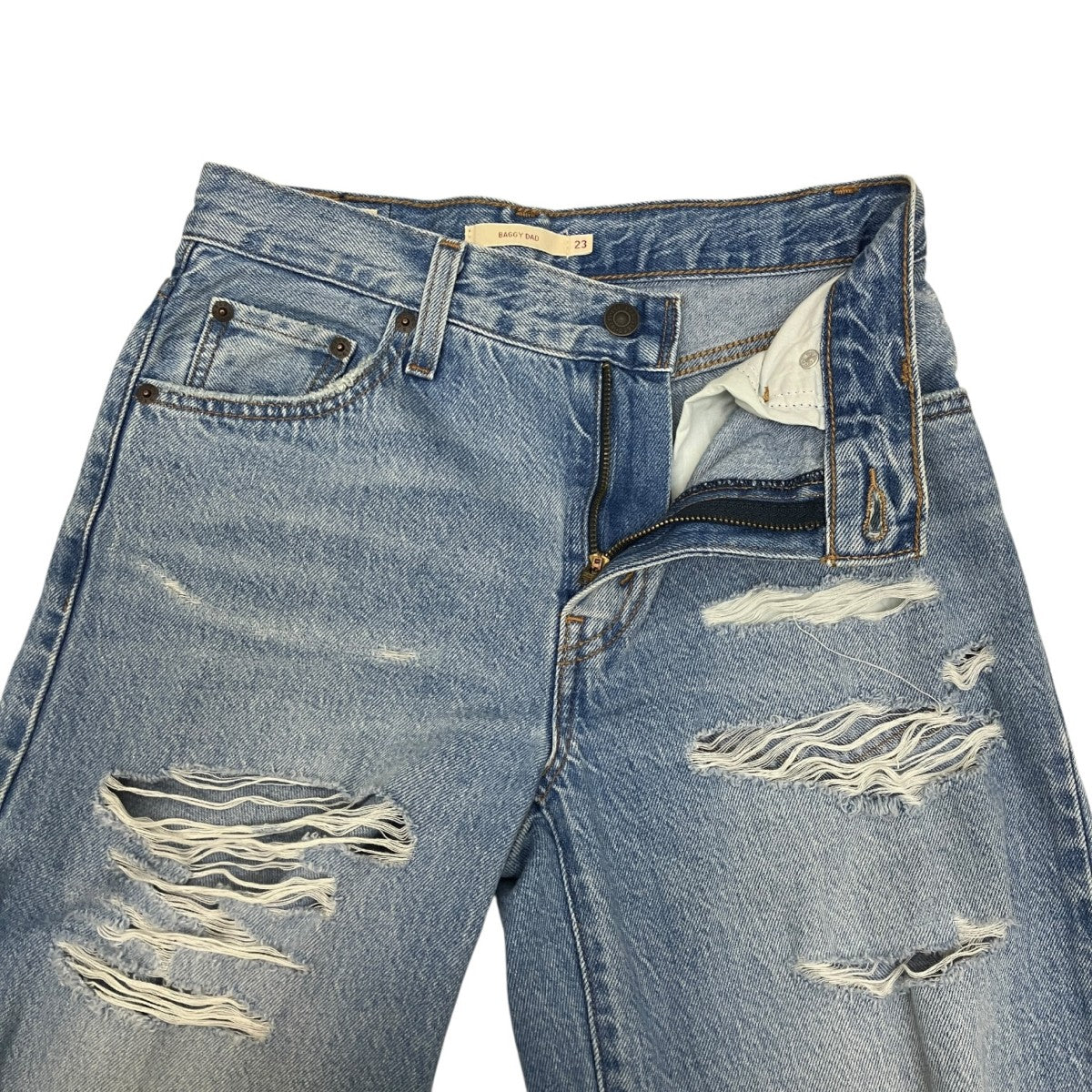 BAGGY DAD クラッシュ加工デニムパンツ - Image 4