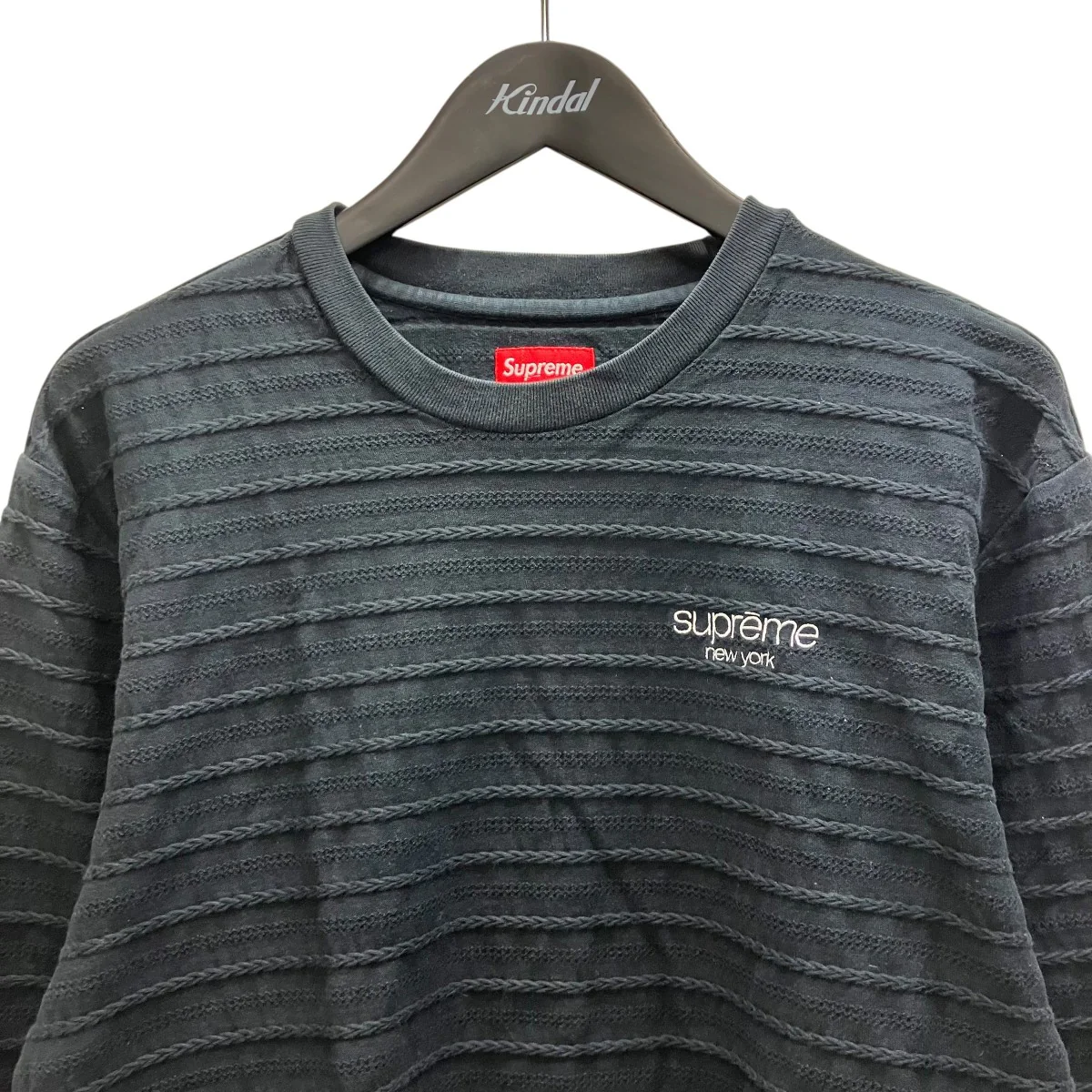 Rope stripe L S Top胸ロゴカットソー - Image 3