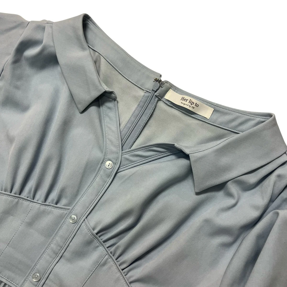 Pleated Open Shirt Dressプリーツロングワンピース1241305002 - Image 3