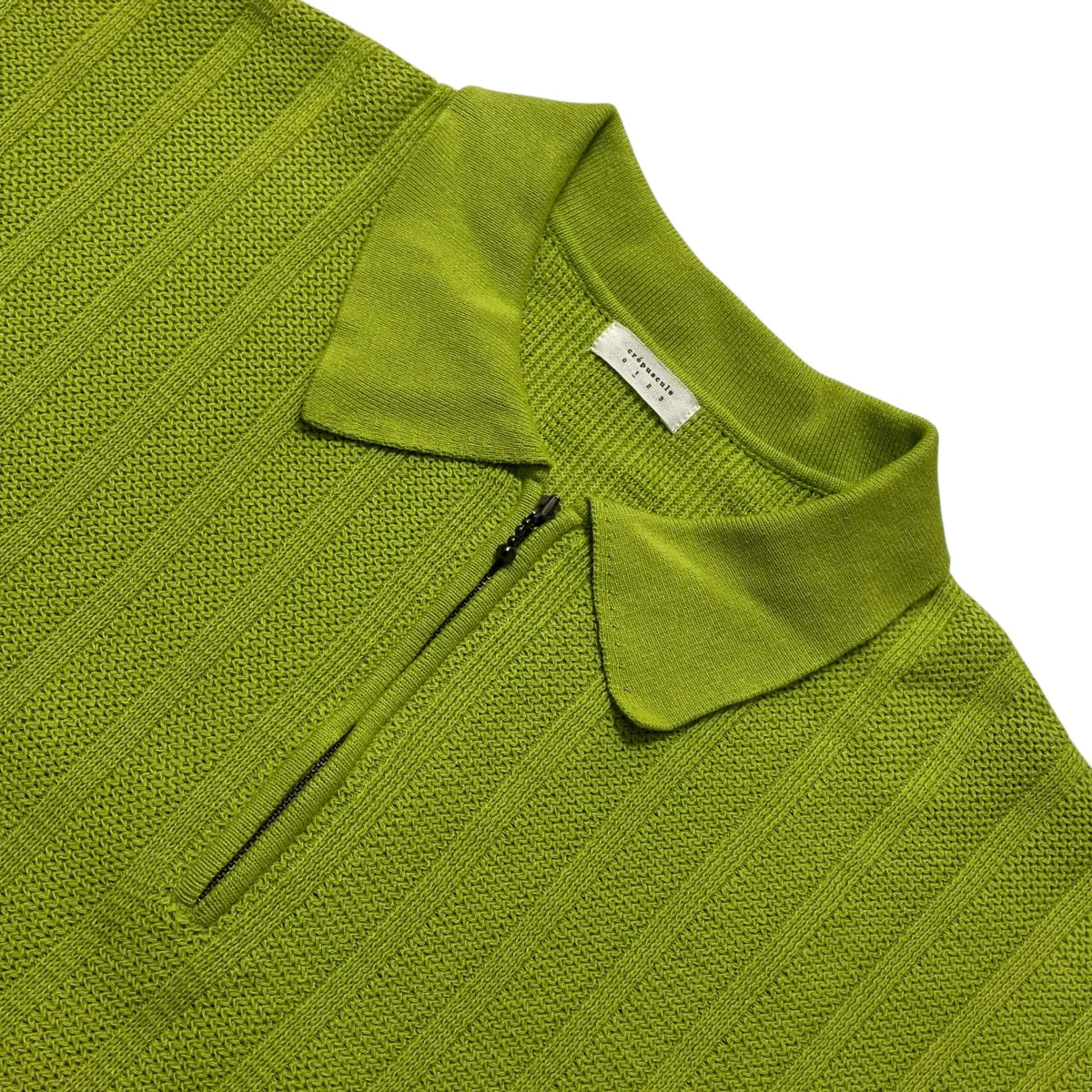 25SSRib Pattern Half Zip Poloニットポロシャツ2501 012 - Image 3
