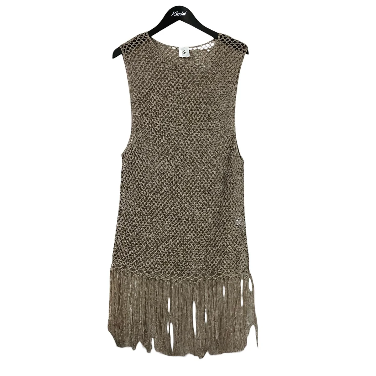 MESH FRINGE NO SLEEVE KNITメッシュノースリーブワンピース8618 105 0040