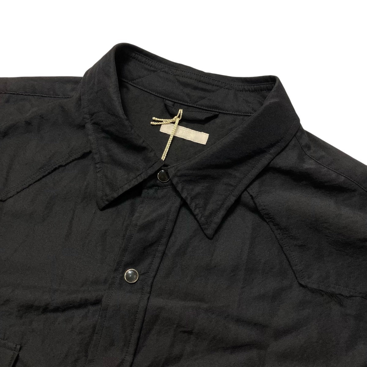 26SSWASHED WOOL SILK TWILL WESTERN SHIRTウエスタンシャツUSH67 LA231 - Image 4