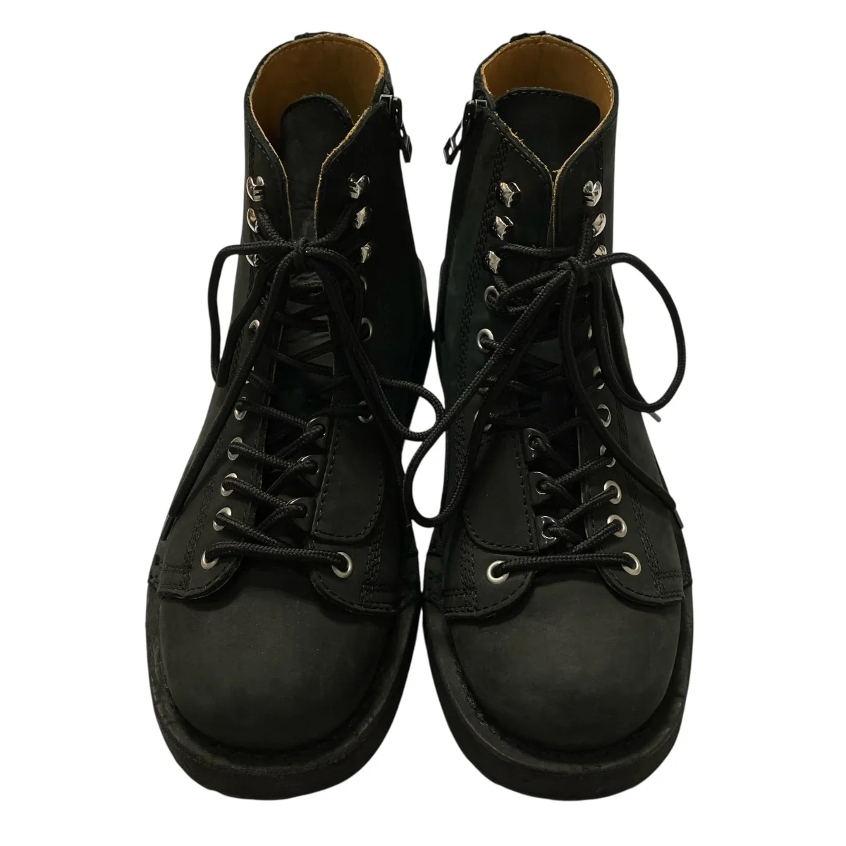 MAT SMOOTH LEATHER ZIP BIKER BOOTSミドルブーツHL E54 765 - Image 3