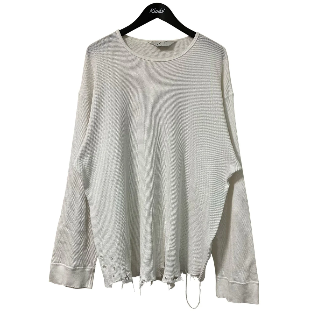DAMAGE WAFFLE CREW LS T-SHIRTダメージワッフルカットソー