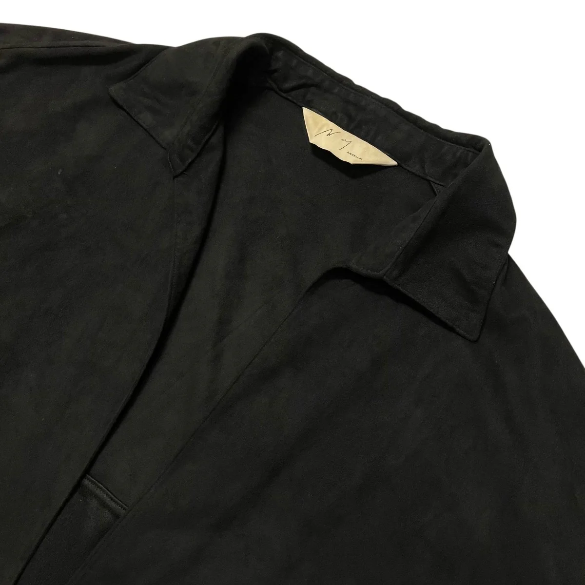 VEGAN LEATHER SKIPPER SHIRTオープンカラー長袖シャツANC SH27 - Image 3