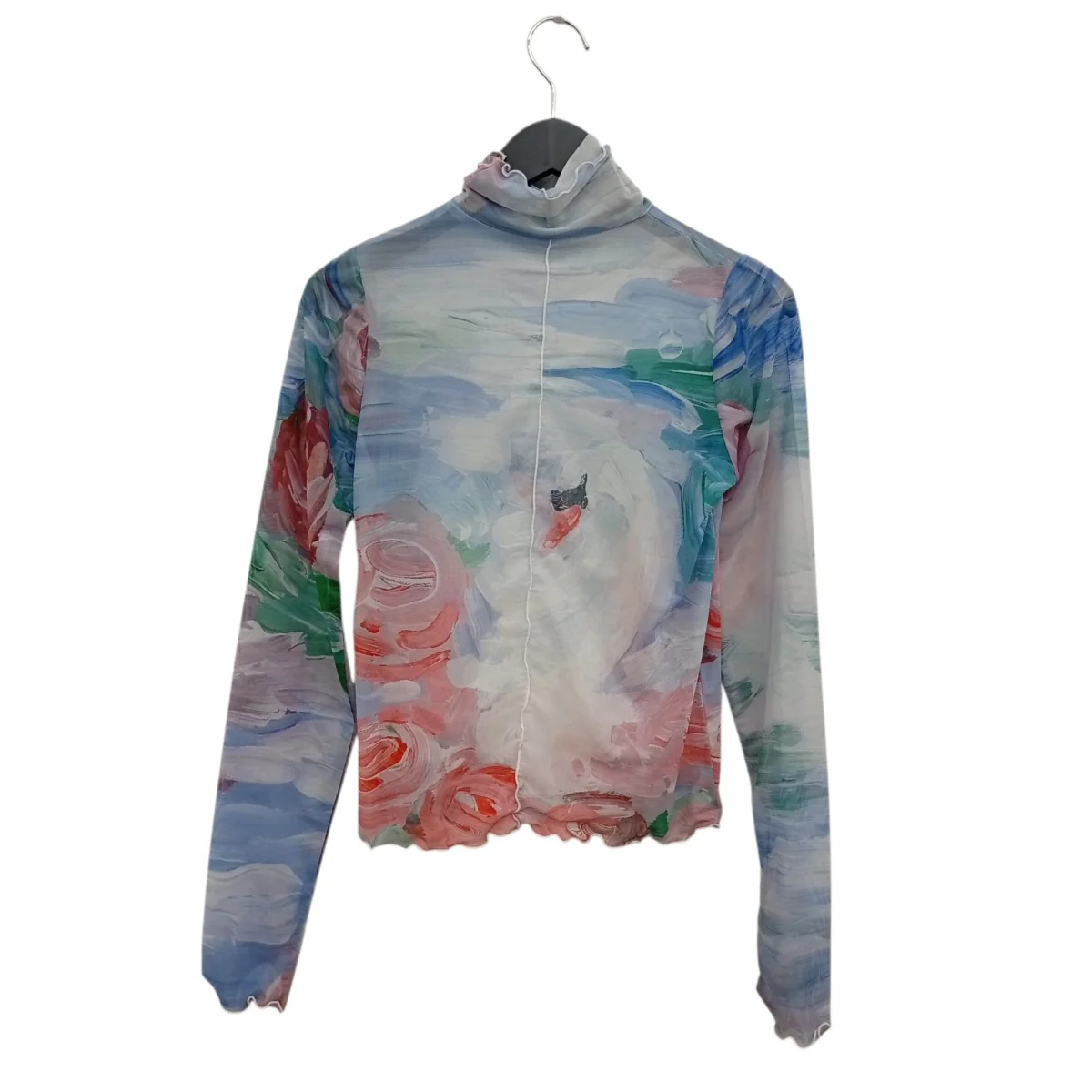 Swan see-through topsタートルネックカットソー - Image 2