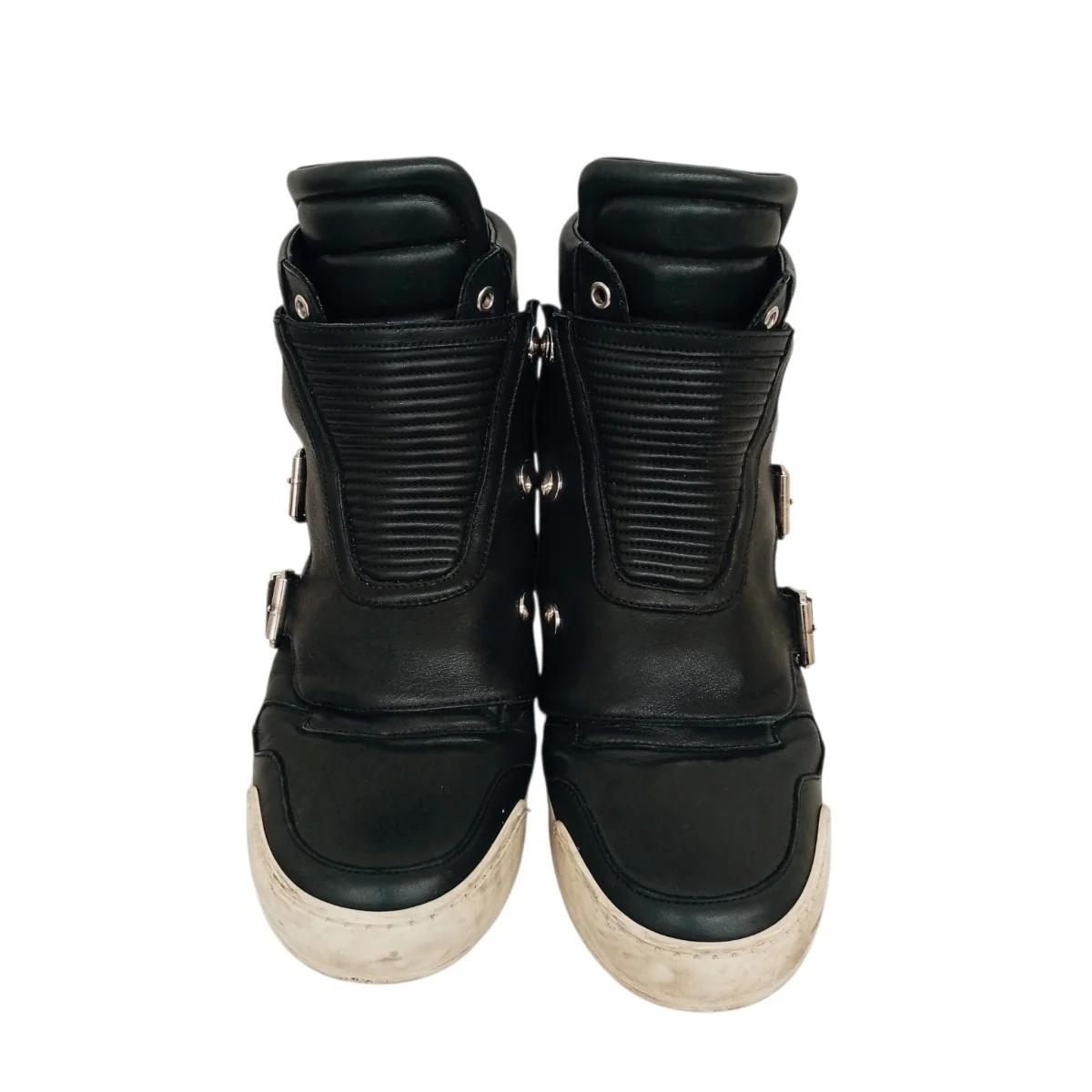 Quilted Biker High-Top SneakersレザースニーカーW6H T323 D591 - Image 2