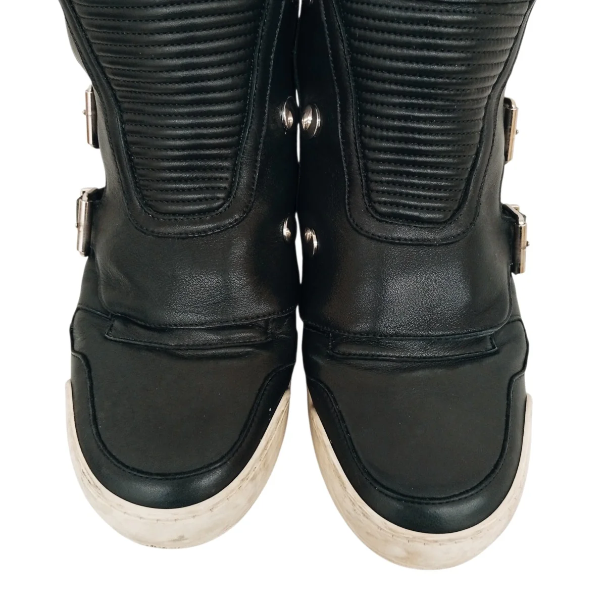 Quilted Biker High-Top SneakersレザースニーカーW6H T323 D591 - Image 7