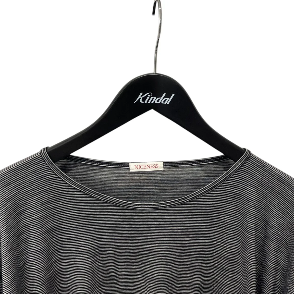 R.SANDIN Stripe Wool Pocket T-ShirtTシャツNN-3402J15 - Image 3