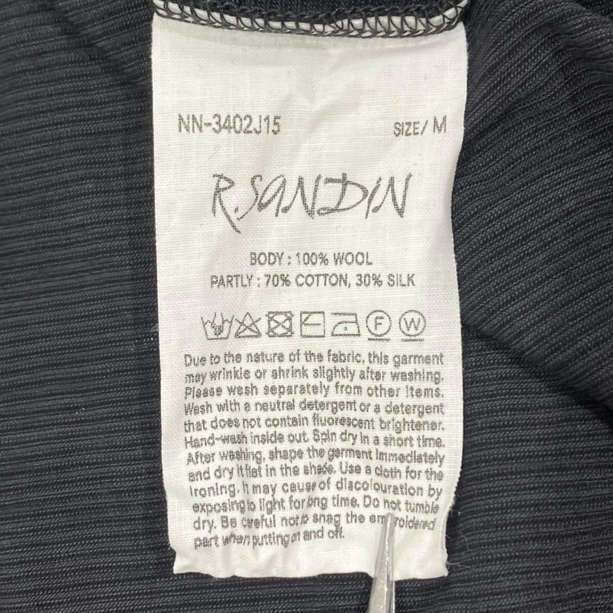 R.SANDIN Stripe Wool Pocket T-ShirtTシャツNN-3402J15 - Image 5