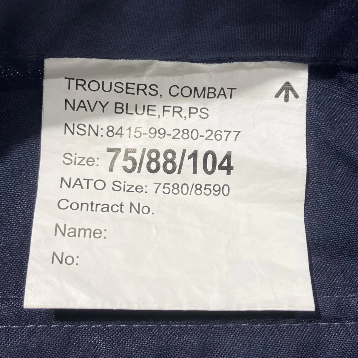 TROUSERS COMBAT NAVY BLUE FR PSパンツ8415-99-280-2677 - Image 6