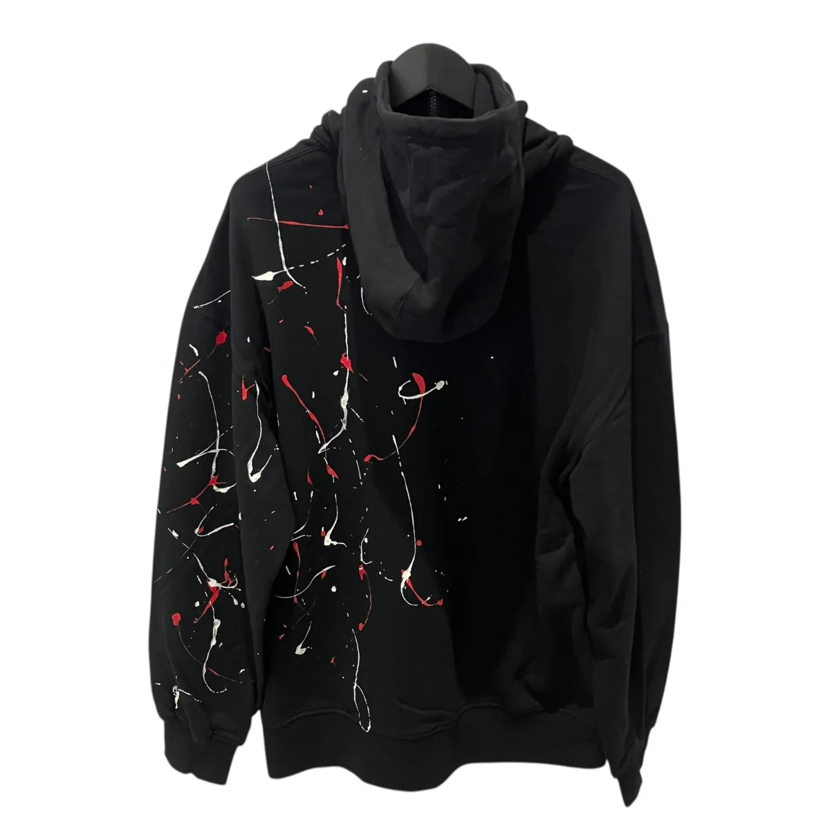 FRENCH TERRY SPLASH PAINTED ZIP-UP HOODIE REDパーカーub-t29-033 - Image 2