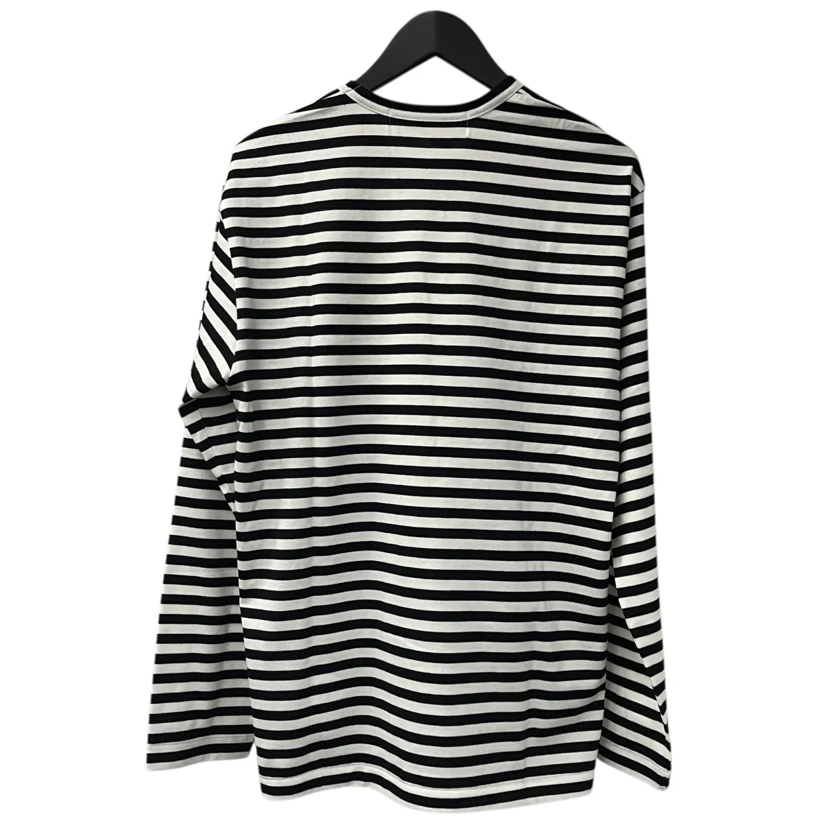 Border Long Sleeve T-Shirt With Red Emblem Black White長袖Tシャツax-t164 - Image 2