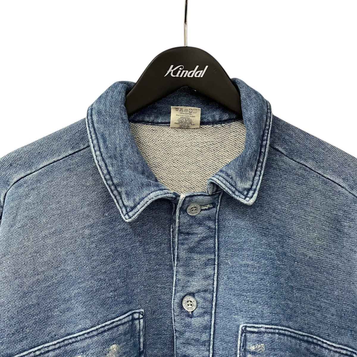 VINTAGE加工 ペイントスウェットデニムシャツ - Image 3