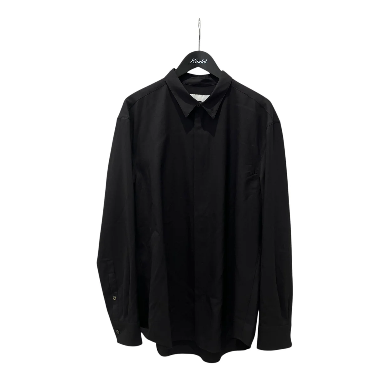 DROPPED SHOULDER TOP WITH SHIRT COLLAR IN WOOL SHIRTINGF23T01-NKWS