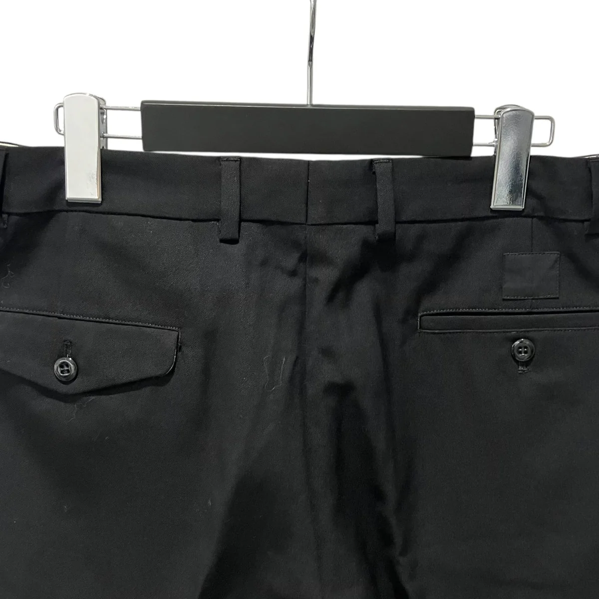 Officer Pants Black Gabardineスラックス352-16201-202412 - Image 5