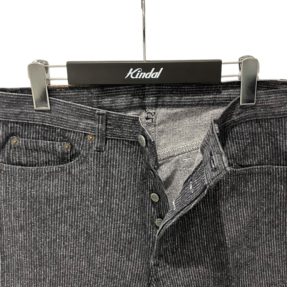 80-90’s Black Stripe Jeans TOPボタン525デニムパンツ501-0619 - Image 3