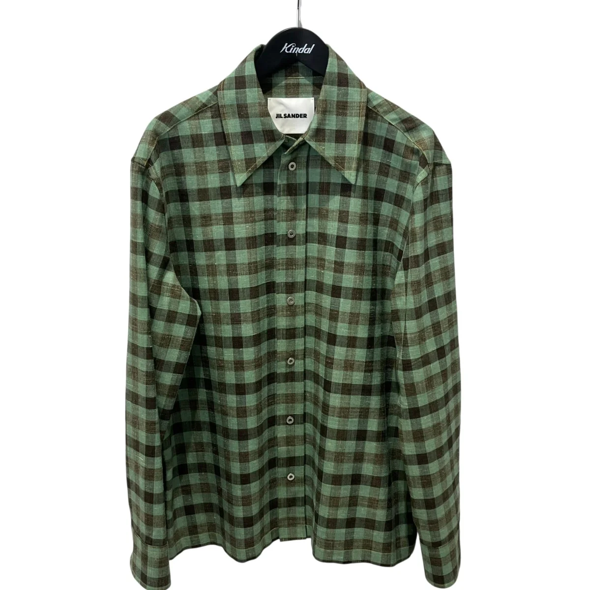 25AWWOOL SILK LINEN CHECK SHIRTチェックシャツJ22DL0338