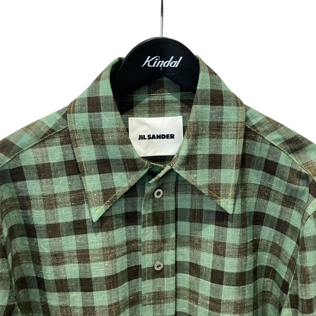 25AWWOOL SILK LINEN CHECK SHIRTチェックシャツJ22DL0338 - Image 3