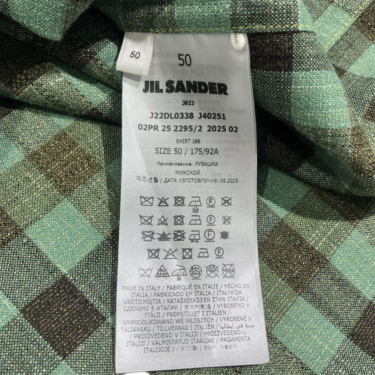 25AWWOOL SILK LINEN CHECK SHIRTチェックシャツJ22DL0338 - Image 5