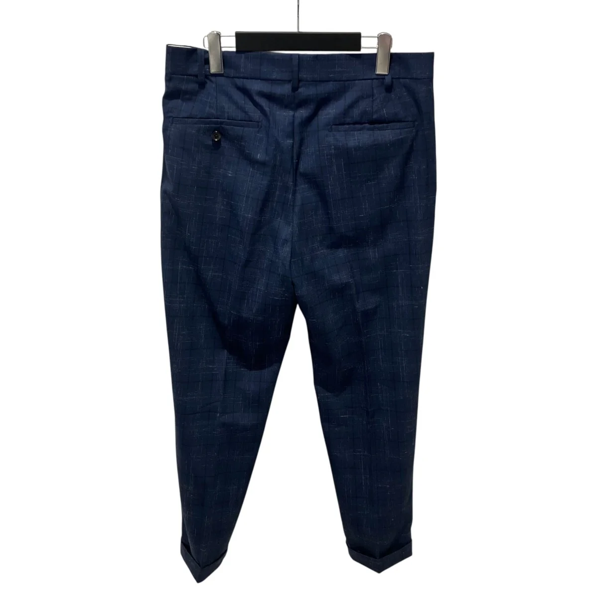 DORMEUIL CHECK PLEATED TROUSERSタックパンツ - Image 2