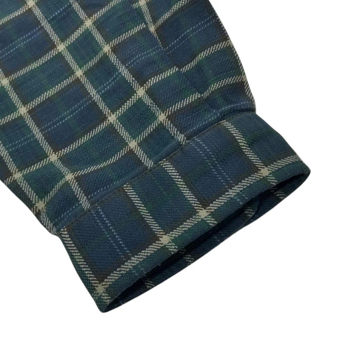 UNISEX BLUE PLAID SHIRT WOVEN長袖シャツerl11b004-1 - Image 4