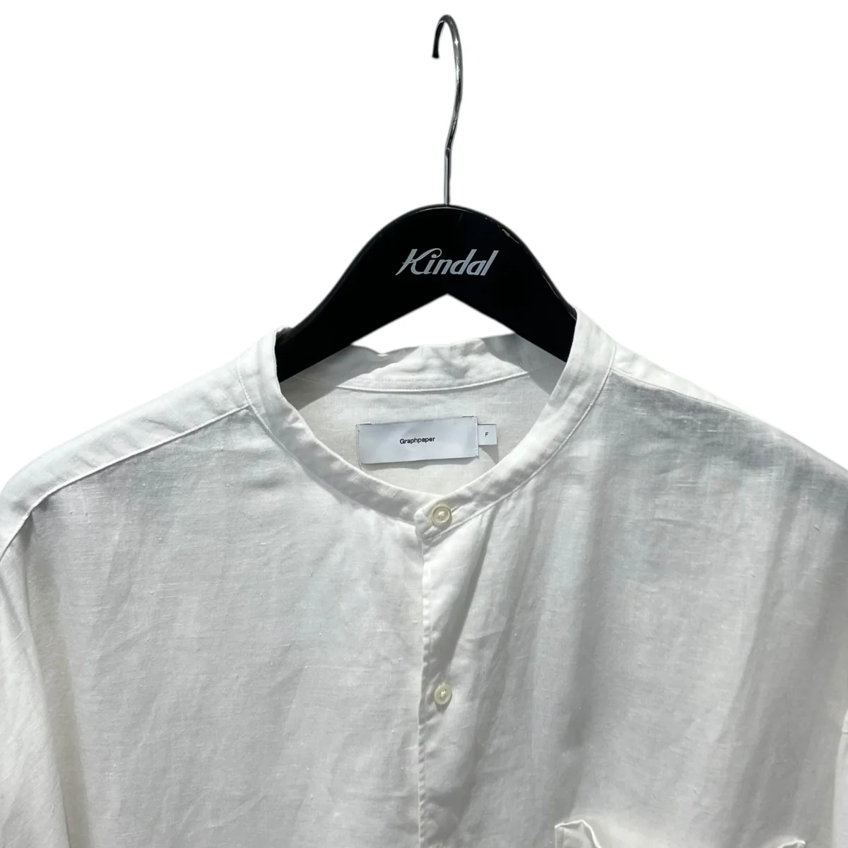 長袖シャツGM222-50008 Linen L/S Oversized Band Collar Shirt - Image 3
