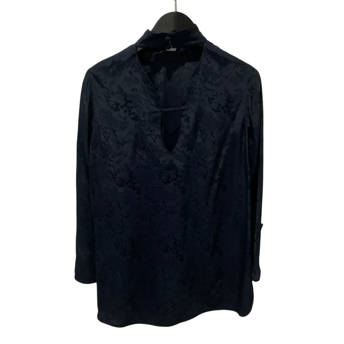 Floral Jacquard High Neck Blouse長袖ブラウスMM24FW-SH511 - Image 2
