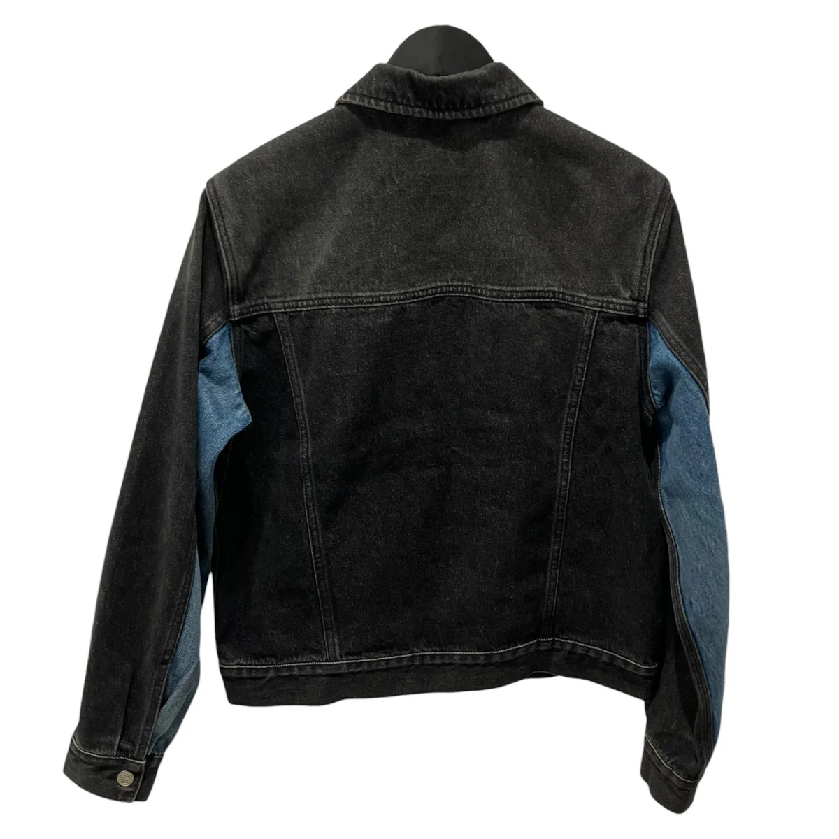 Aries Colourblocked Denim Work Jacket in Black & Blueデニムジャケット52-08-42-08108 - Image 2