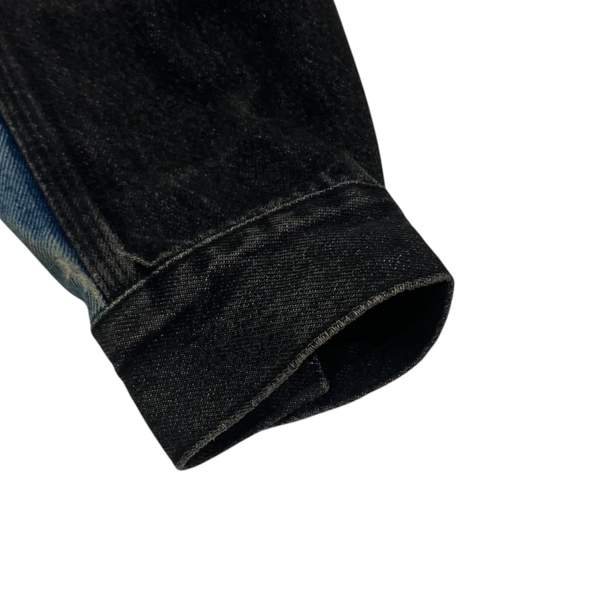 Aries Colourblocked Denim Work Jacket in Black & Blueデニムジャケット52-08-42-08108 - Image 4