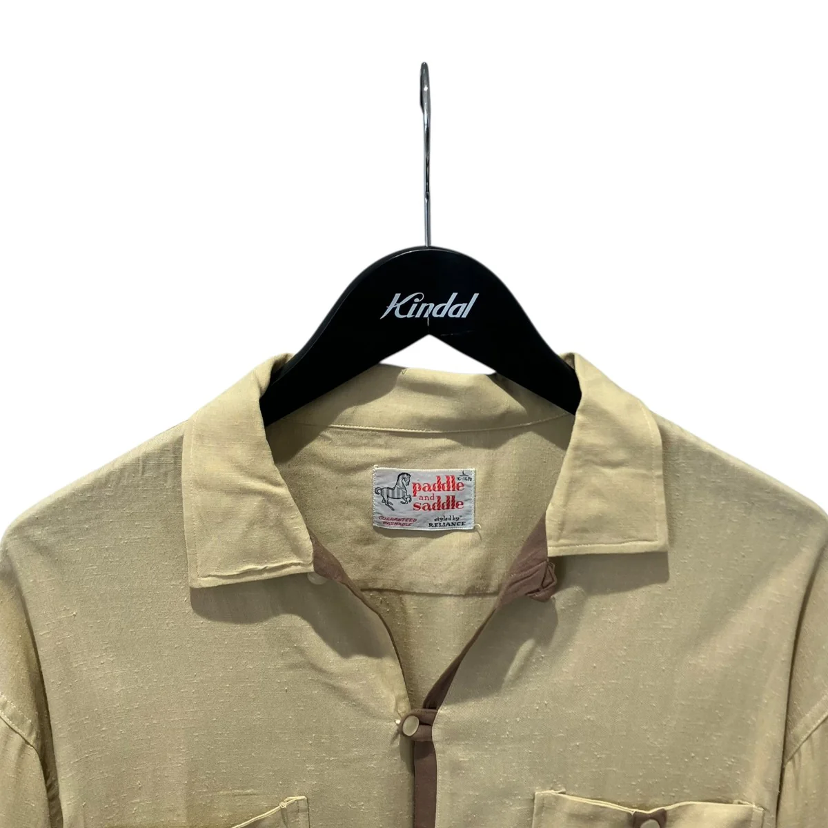 60s-70s VINTAGE レーヨンシルク開襟シャツシャツ - Image 3