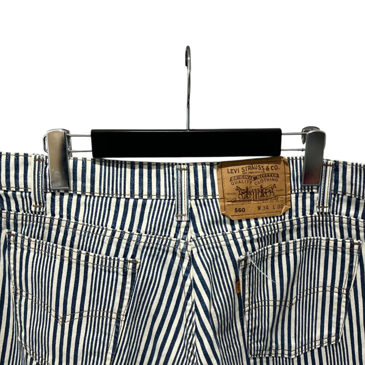 90’S LEVI’S 560 HICKORY COTTON SHORTSハーフパンツ - Image 5