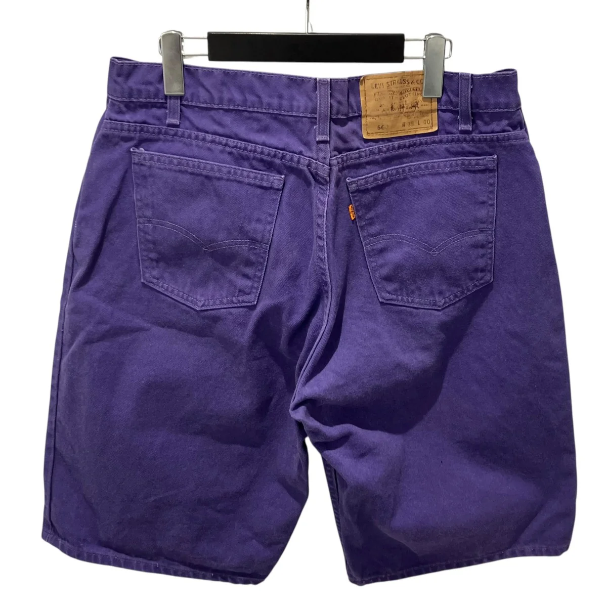 90sLEVI’S 560 COLOR DENIM SHORTS PURPLEハーフパンツ563 575-0393 - Image 2